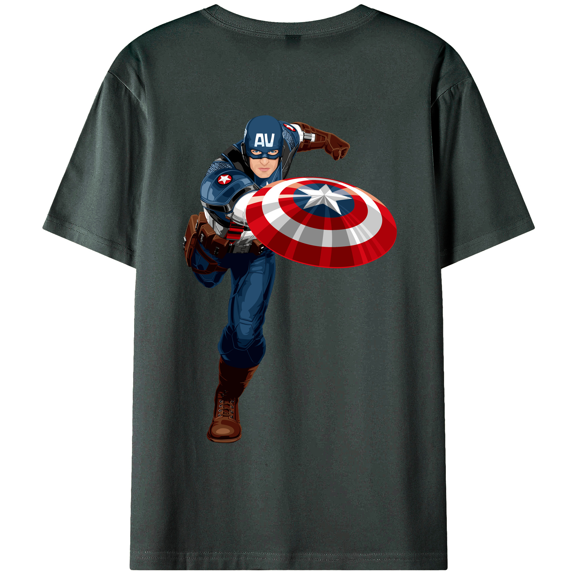 （画像用） アベンジャーズ The Avengers 綿100％ メンズ半袖Tシャツ（バックプリント） 通気性